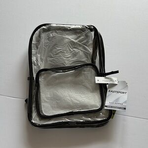 Eastsport Clear Backpack with Black Trim - Transparent Travel Pack